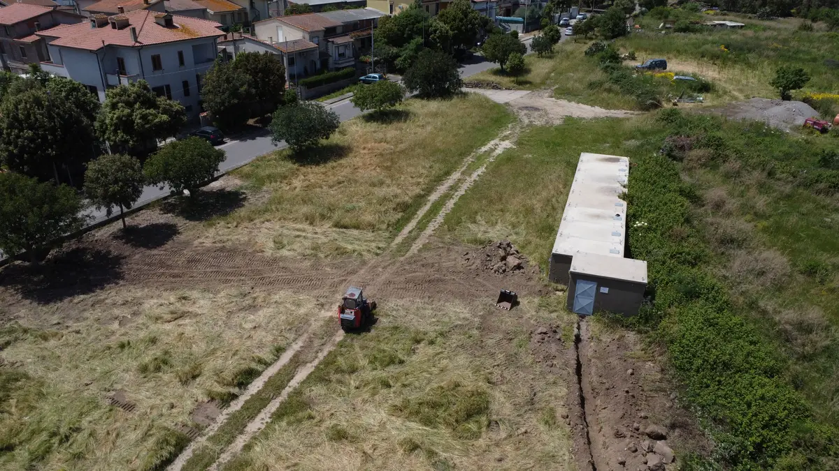 Vista aerea dell'area interessata dai lavori