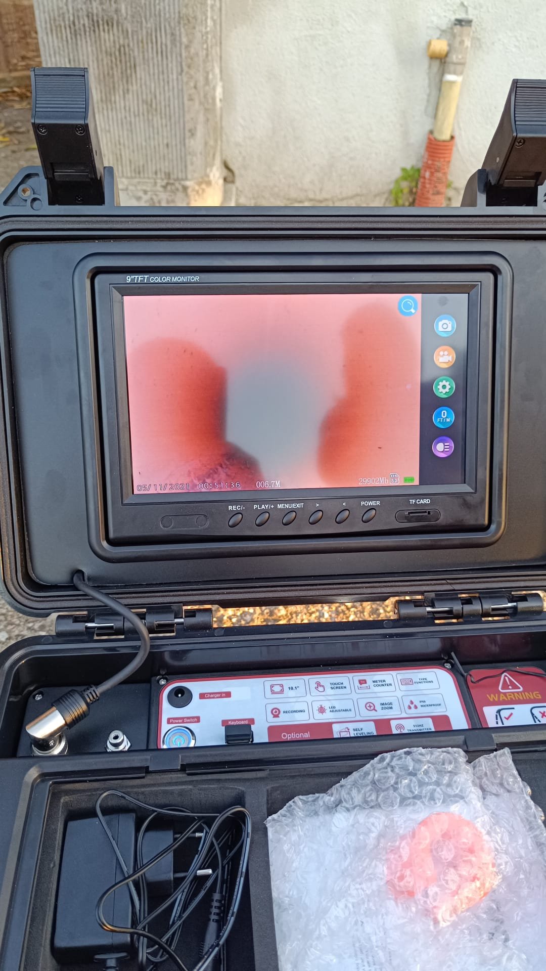 Videoispezione reale di una tubazione